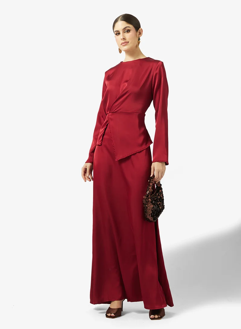 Khizana  Split Hem Top & Skirt Set for Women | Best Price UAE